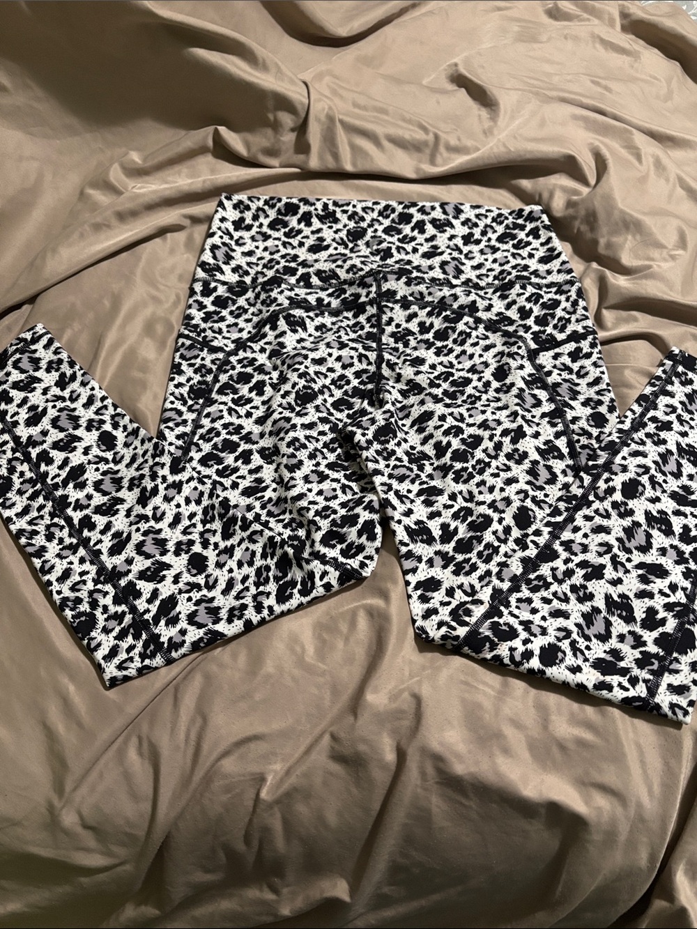 ZYIA Active Black Hoodie with Black & White Leopard Leggings and Camo Leggings - Picture 10 of 10